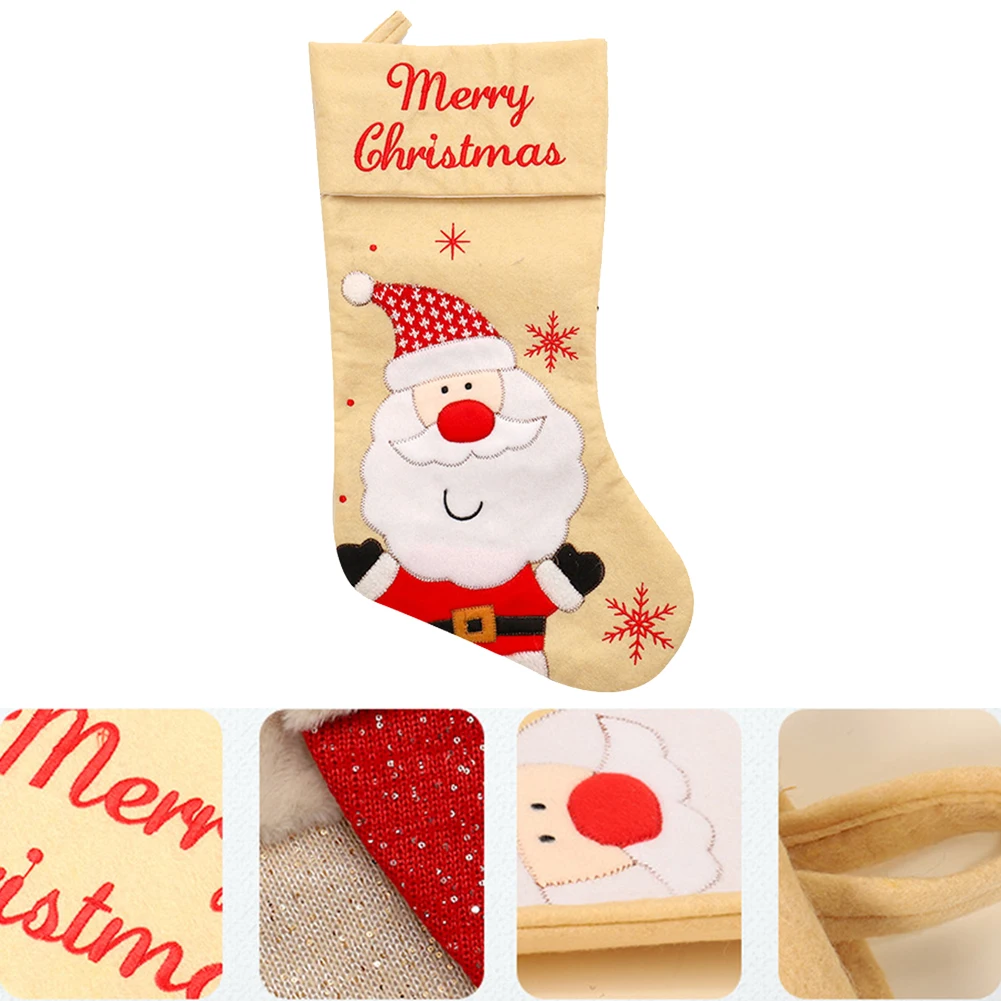 Party Supplies Decorative Non Woven Cloth Kids Christmas Props Pendant Gift Bag Hanging Festival Stocking Sock Large Capacity