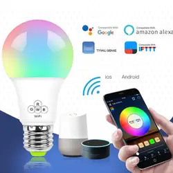 2019 Горячая затемнения E27 RGB светодиодный wifi-патрон, умный свет лампы для Amazon Alexa Google Home L5 #4