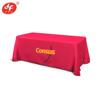 

8ft Rectangle Shape Dropped Tablecloths Table Covers For Wedding Party Table Decoration Custom Slogan Dye Sublimation Print
