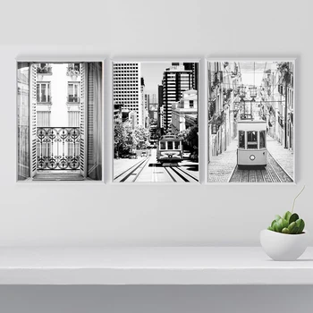 

Decoration View of Paris Poster Black and White Canvas Print On Wall Art Posters and Prints Wall Pictures for Living Room Decor