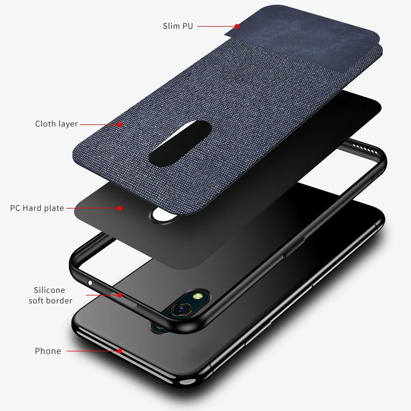 Чехол для OPPO Reno 3 Pro тканевый Силиконовый противоударный чехол Realme 3X5 Q XT X2 K3 2 Z Ace