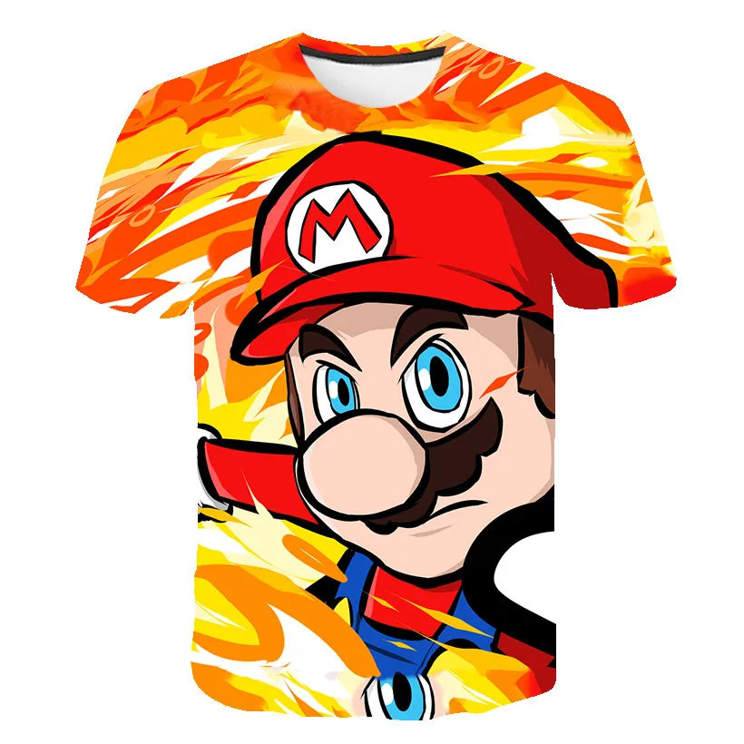 

2019 Summer New child Harajuku style Classic games Super Mario t shirt Kids Mario Bros 3D print t-shirts hip hop tshirt tops