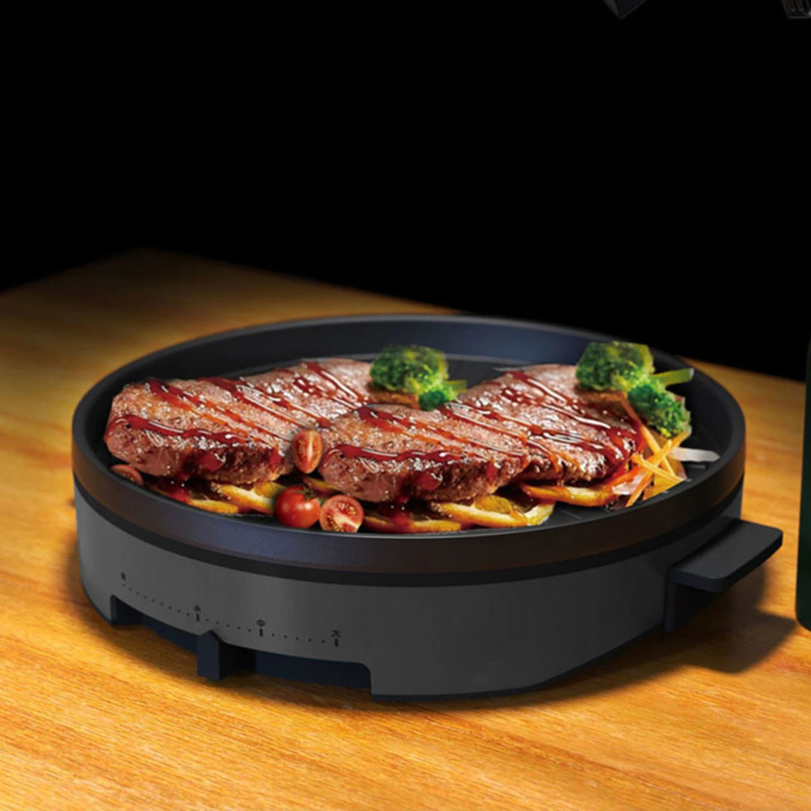 Korean Grill Pan 1200W Round Party Terrace Beach BBQ Plate Non-Stick Bakeware Smokeless Barbecue Tray Grilling | Бытовая техника