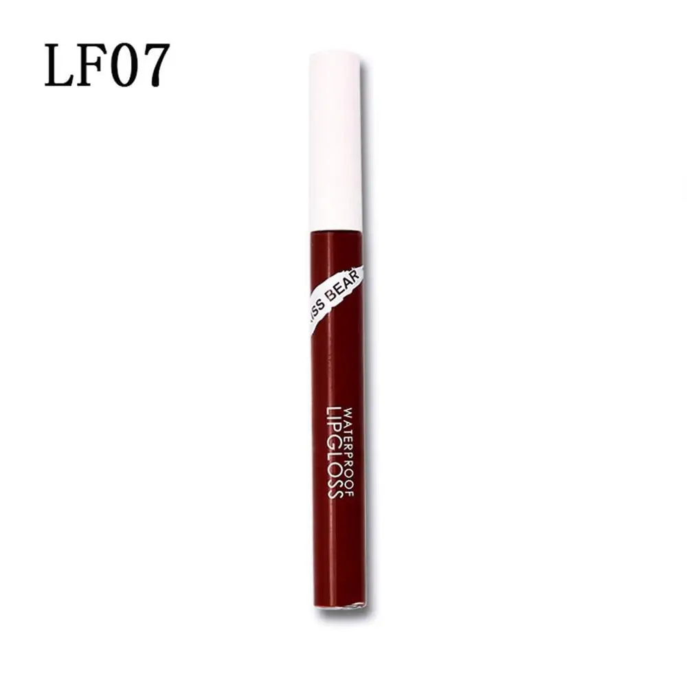 LF07 KISS BEAR Liquid Lipstick Matte Waterproof 12 Colors Lip Gloss Lip Paint Lipstick Long Lasting Lip Gloss Lip Makeup - Цвет: LF07