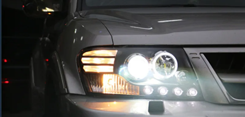 VLAND завод для автомобильных фар для Pajero V73 Головной фонарь 2004 2006 для V77 Ксеноновые фары с ангельскими глазами