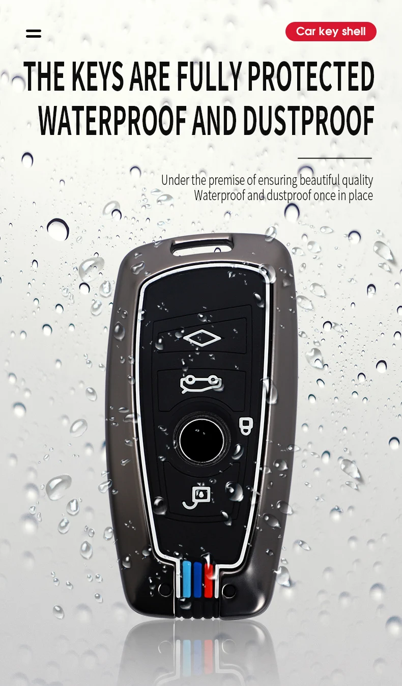 In Lega di zinco di Chiave Dell'automobile Della Copertura Della Cassa Borsette Per BMW F10 F20 F30 X3 X4 M3 M4 E34 E90 E60 E36 F25 G30 F111 3 5 7 Serie X5 X6 Accessori - Hb6dfeef704c3469cace782c940901352I