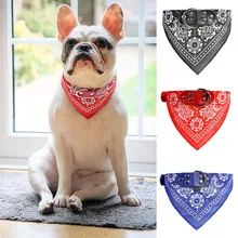 Pet Bandanas Collar for Dogs Cats Adjustable PU Leather Triangular Bibs Scarf Collar