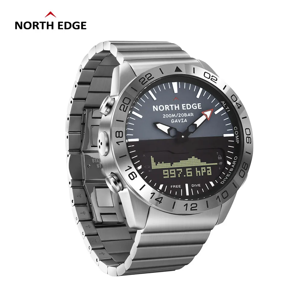 Original North Edge GAVIA 2 Smart Watch Men's Watches Waterproof 200m Altimeter Compass Dive Quartz Business Sport Digital |