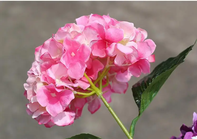 Artificial Hydrangea Flower 80cm/31.5" Fake Silk Single Hydrangeas 6 Colors for Wedding Centerpieces Home Party Decorative Flowe