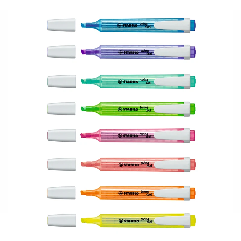 Penna evidenziatore STABILO Swing Cool Bright Color, pennarello tascabile opaco Spot Liner evidenzia disegno ufficio Fax School A6586
