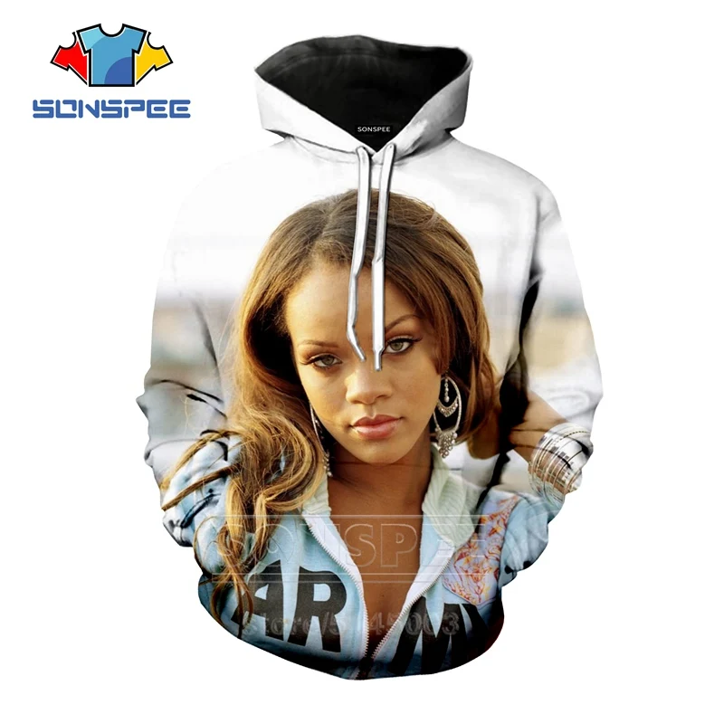 1 Rihanna толстовки осень для мужчин женщин толстовка 3D принт сексуальная певица с длинным рукавом хип хоп Уличная Топы пуловер с круглым вырезом C059-10 - Цвет: 1