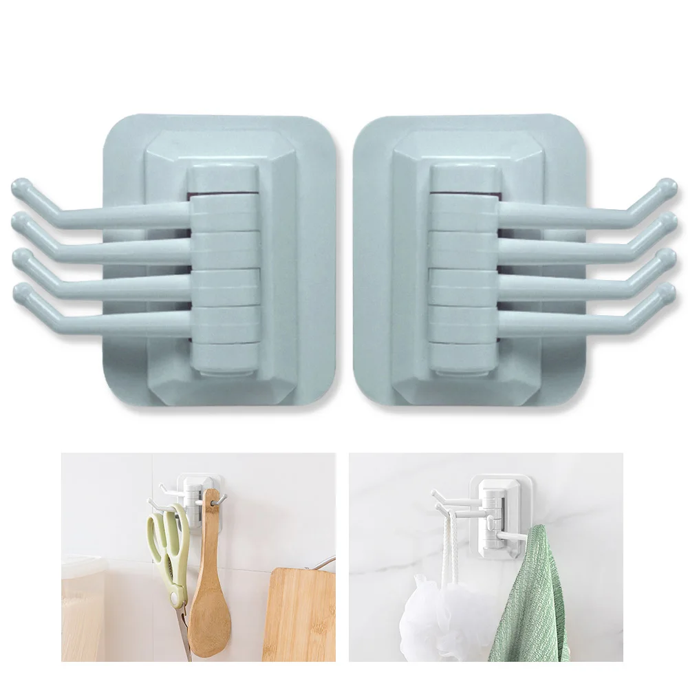 

AIR&TREE-A 4 in1 Load Bearing 3KG Seamless Adhesive Hook Wall Hooks Hanger For Kitchen Bathroom Rotatable Strong Stick Wall Rack