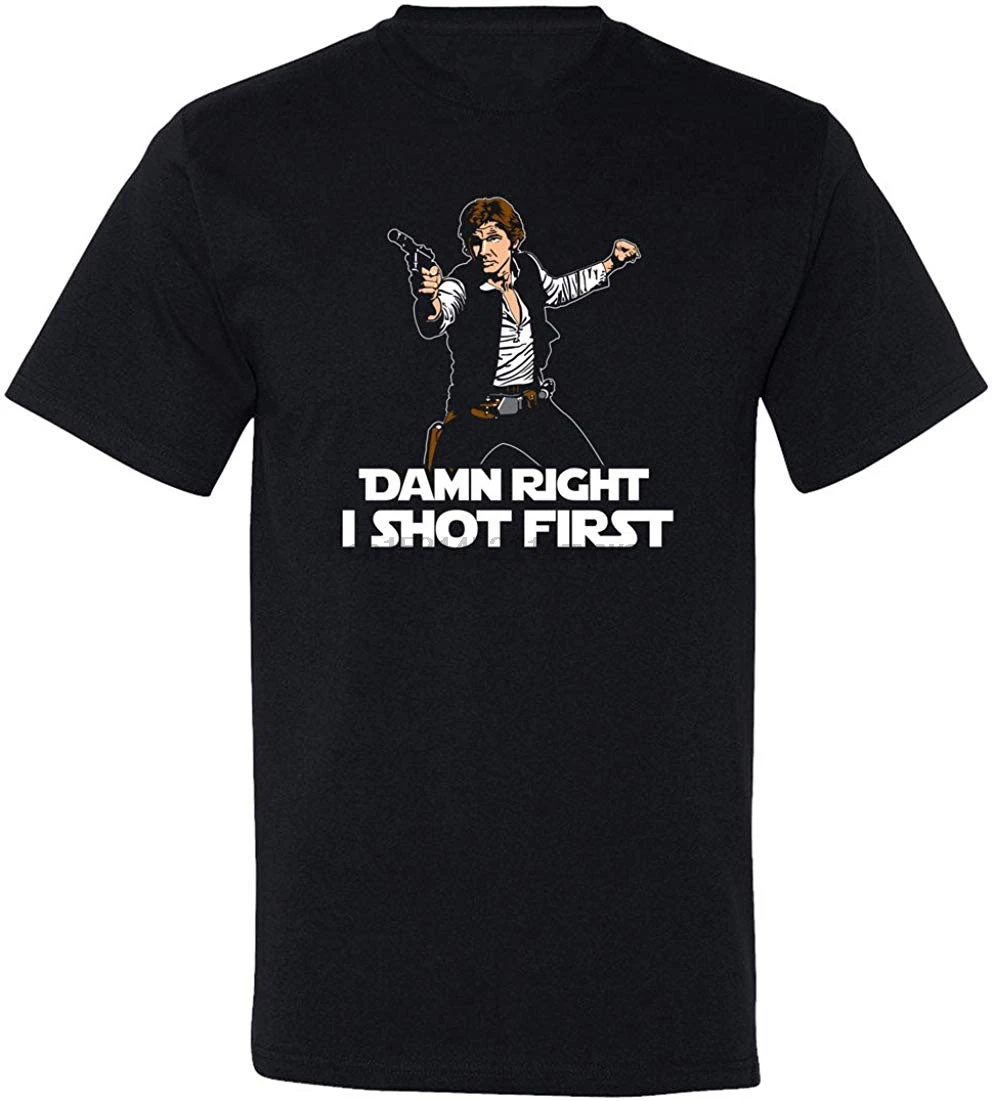 Футболка унисекс Han Solo Shot для мужчин и женщин топы в стиле Харадзюку модная