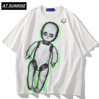 

toy doll printing hip hop t shirt men short sleeve streetwear Sweatshirt Mens Short Sleeves Casual Fashion Hipster Cotton tops