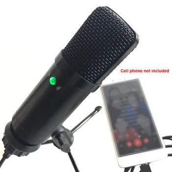 

Aluminum Alloy Condenser Microphone Universal For Mobile Computer Live Broadcast Portable Studio Online Chatting USB Wired