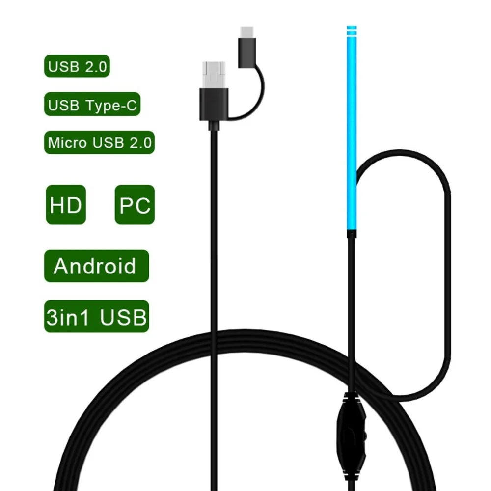 KSES-EU-13BL HD USB 3 в 1 для чистки ушей эндоскоп ухо цифровой эндоскоп камера визуальный осмотр отоскоп с 6 светодиодный свет