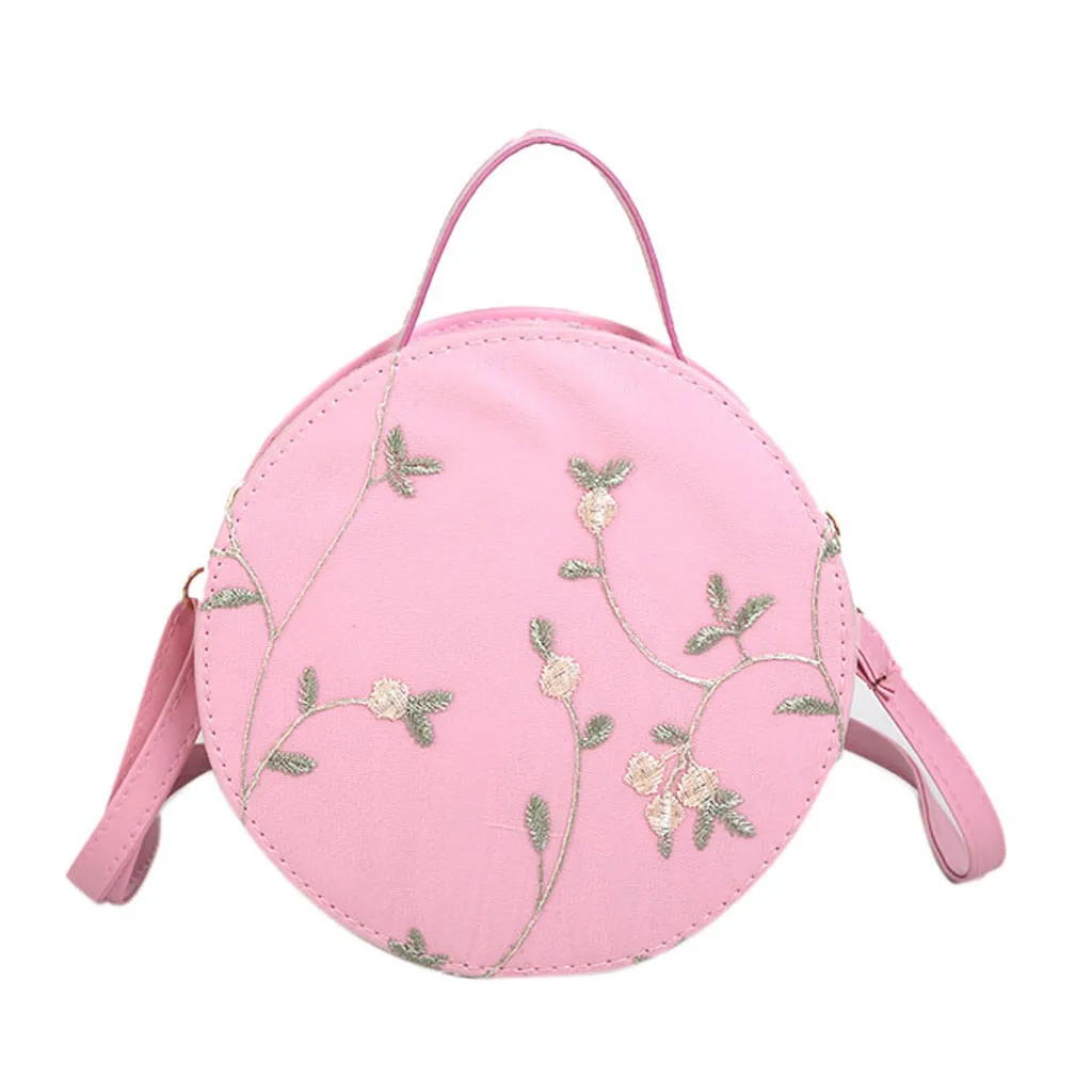 

Women's Fashion Lace Fresh Handbag Crossbody Bag Solid Color Small Round Bag Lady Crossbody Mini Messenger Bags#H30