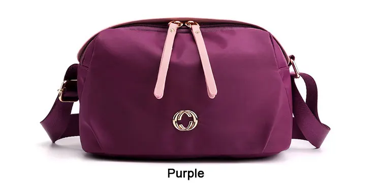 Женские повседневные Мини Водонепроницаемые сумки через плечо для женщин, нейлоновые сумки через плечо, маленькие сумки, нейлоновый клатч, сумка-мессенджер для девушек - Цвет: Фиолетовый