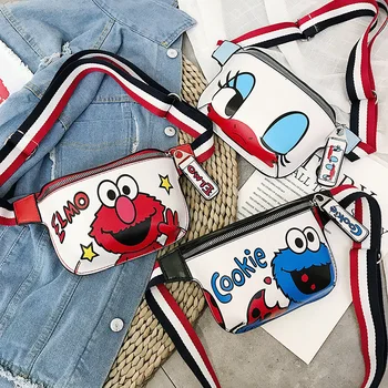 

Cartoon Chest Bag,Personality Graffiti Messenger Bag,Pu Hip-hop Bag,Sprayed Waist Bag,18*15*5cm