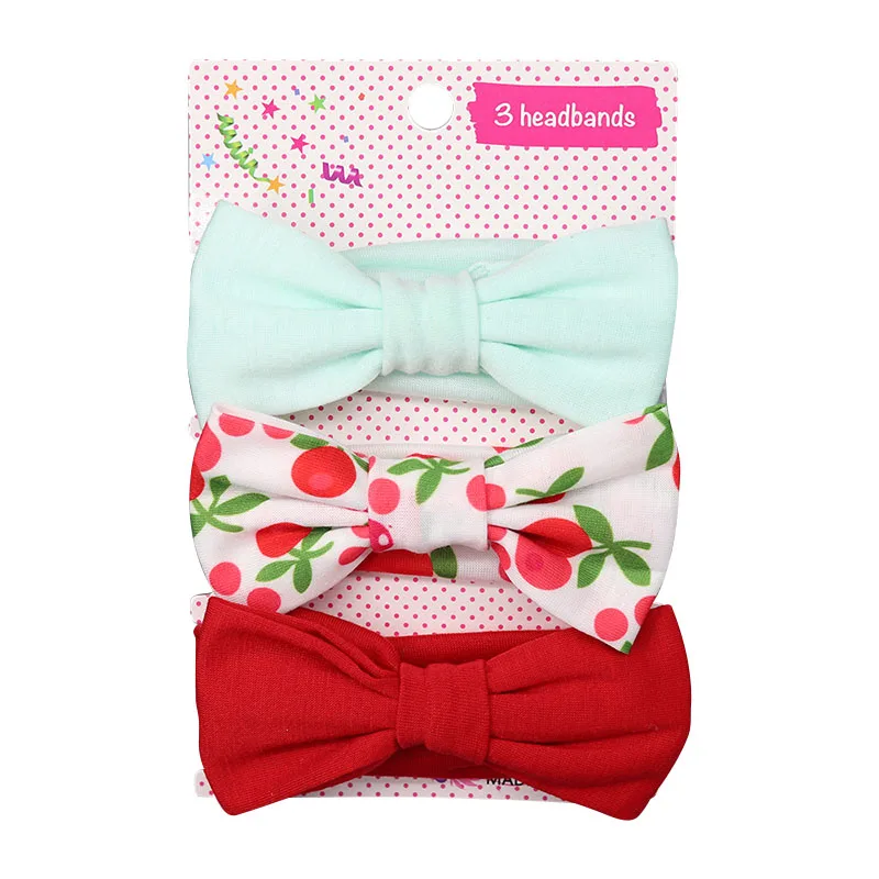 new born baby accessories	 3Pcs/set Baby Headband Floral Solid Color Dot Printed Pink Bows Newborn Baby Girl Headband Hair Accessories Girls Turban child safety seat Baby Accessories