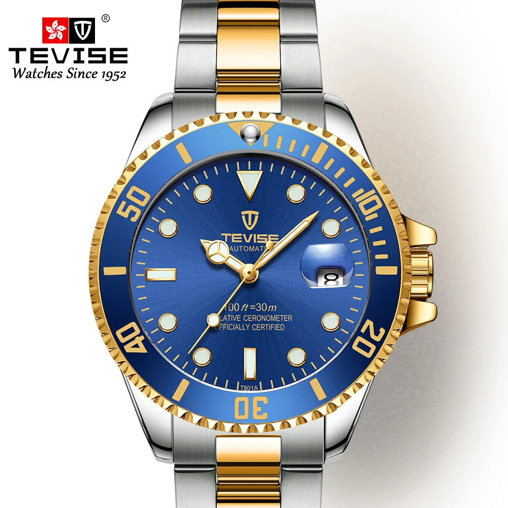 

Switzerland TEVISE Women's Analog Watch 2019 New Style Fashion Water Ghost Fully Automatic Analog Watch Calendar Watrproof Watch