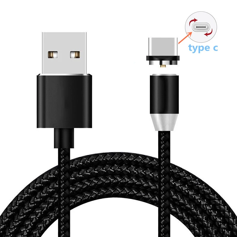 QC 3,0 USB зарядное устройство магнитный USB кабель для huawei P30 P20 Pro Lite mate 20 Pro 20X Honor 10 20 Lite быстрое зарядное устройство для мобильного телефона - Цвет: Type C Cable Black