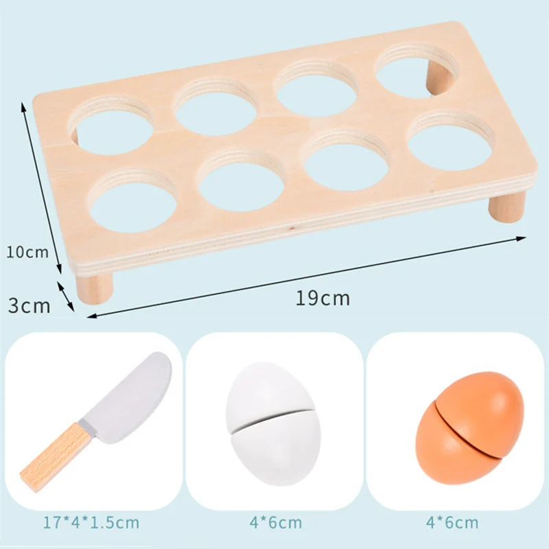 Pretend Kitchen Kids Toys Simulation Food Wooden Egg Set Magnetic Paste Eggs Pretend to Play Cutting Food Girl Cooking Games New
