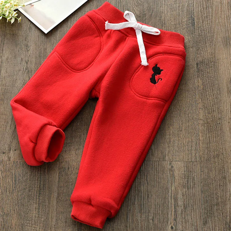 Яркие зимние Утепленные штаны теплые бархатные брюки с эластичной резинкой на талии для мальчиков и девочек от 2 до 6 лет