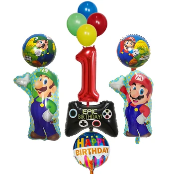 

11PCS Super Mario Balloons Superhero Maker Game Ballons Happy Birthday Baby Shower Party Decorations Luigi Bros Mylar kids toys