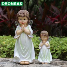 Украшение для девочки-ангела, украшение для маленькой куклы-ангела, скульптура ангела из смолы, украшение для дома, сада, балкона, детского сада
