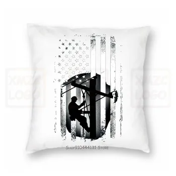

Lineman American Flag Pillow case Usa Patriotic Lineman Gift Cool Cotton S Women Men