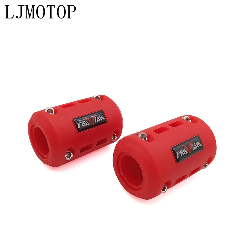 Red Motorcycle 22/25/28mm Engine Protection Guard Bumper Decor Block For DUCATI CRF1000L AFRICA TWIN CB650R CBF1000/A CB600F - Color: Red