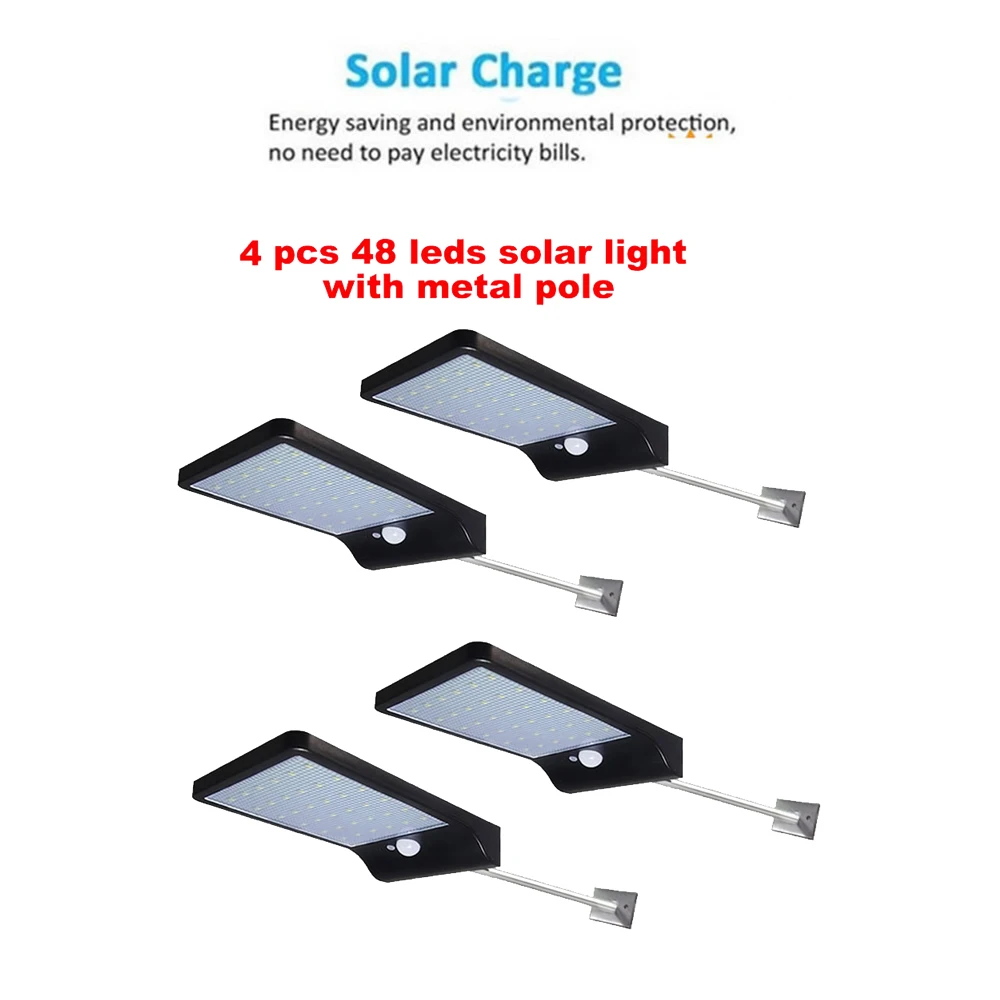 

2/4pcs 48 LED solar powered light by IPR motion sensor LED landscape solar garden street light security garden wall solar lamps