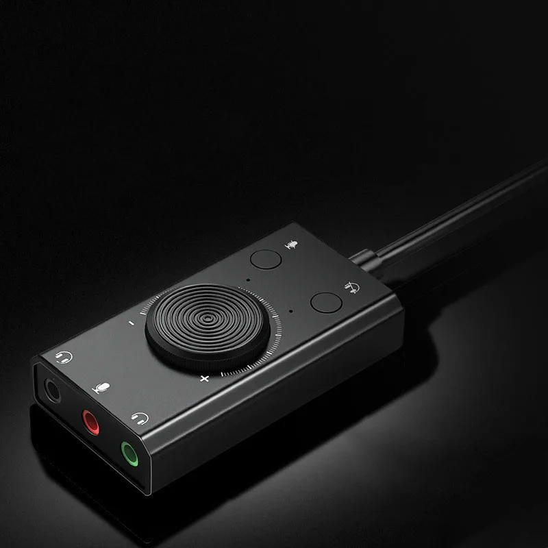 Multi Switch Usb Hub Audio Adapter External Stereo Card With 3 5 Mm Headphones And Microphone Jack Black