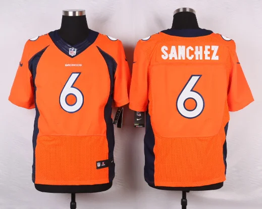 Stitiched, Denver Mark Sanchez для мужской Джерси - Цвет: Оранжевый