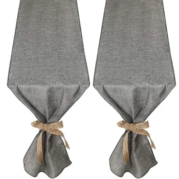 

Table Runner, Gray Burlap Table Runners Modern Farmhouse Table Runner for Coffee Table, Dining Table Cover Dresser