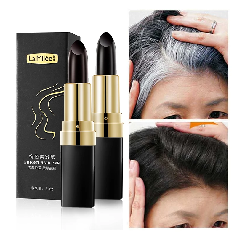 

One-Time Hair dye Instant Gray Root Coverage Hair Color Modify Cream Stick Temporary Cover Up White Hair Colour Dye 3.8g