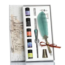 Pluma estilográfica de cristal, pluma de tinta de color degradado manual para estudiantes, suministros escolares