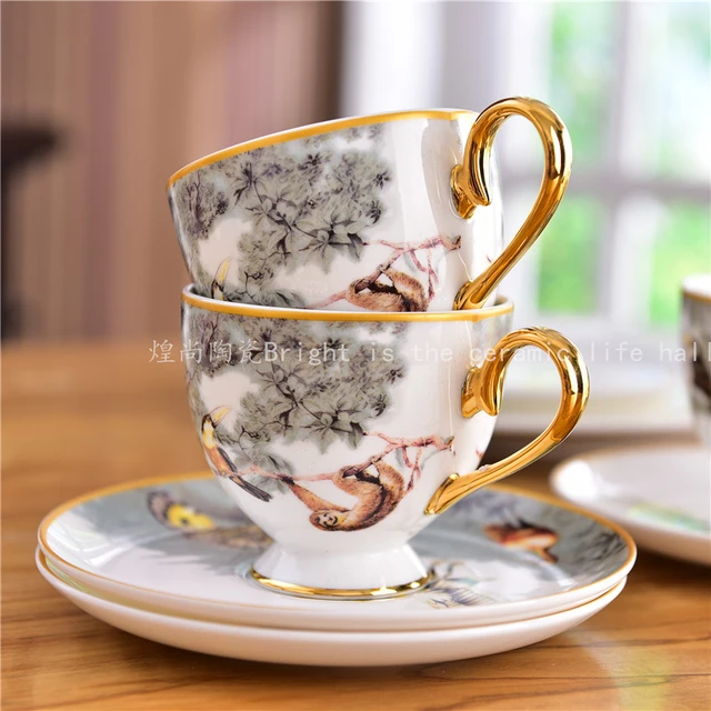 Luxury Europe Court Bone China coffee cup sets Creative Porcelain
