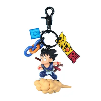 

Cartoon anime dragon ball keychain cute 3d Goku doll key chain bag pendant keyring for Toriyama Akira Fans Gift