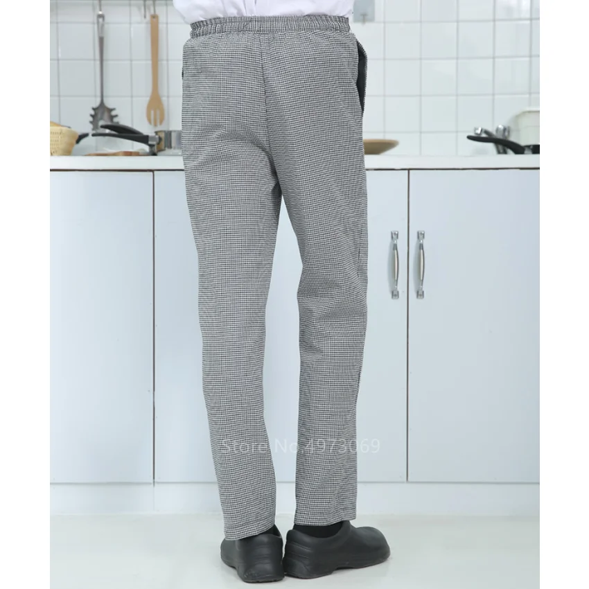Adult Chef Uniform Loose Trousers for Mens Food Service Stripe Work Wear Kitchen Restaurant Catering Cook Pants M-4XL Bottoms