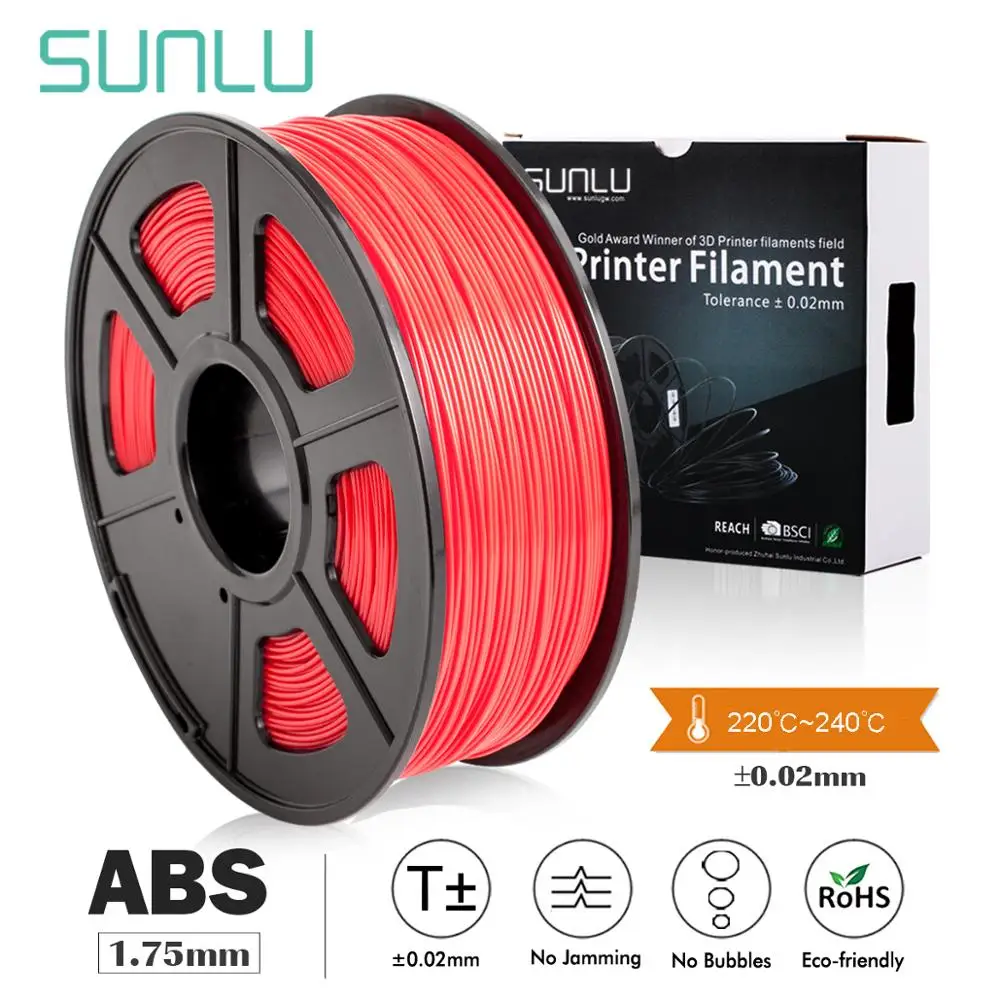 

SUNLU 1.75mm 3D Printer Filament ABS 1kg 1.75mm spool refill 3d Printing ABS produce from SUNLU factory