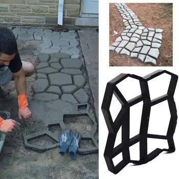 

Sturdy Black Concrete Mold Cement Mold Pavement Stone Driveway Paving Durable Irregular Shape 36*36 DIY Stepping Paving Mold