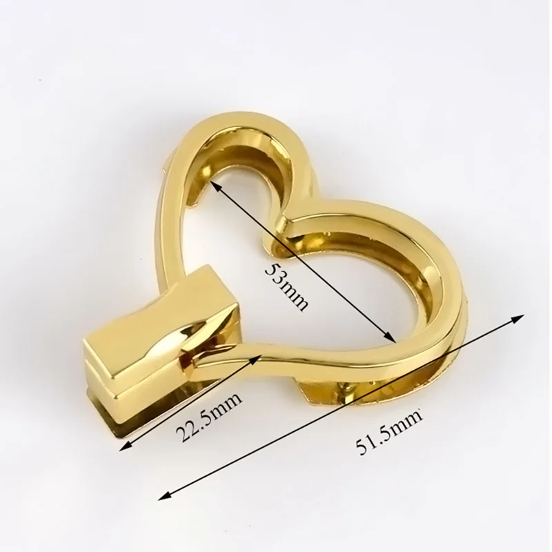 Fashion Heart Shape Bag Lock Clasp Metal Turn Lock Buckles For DIY Handbag Shoulder Bag Purse Handbag Hardware Bag Accessories