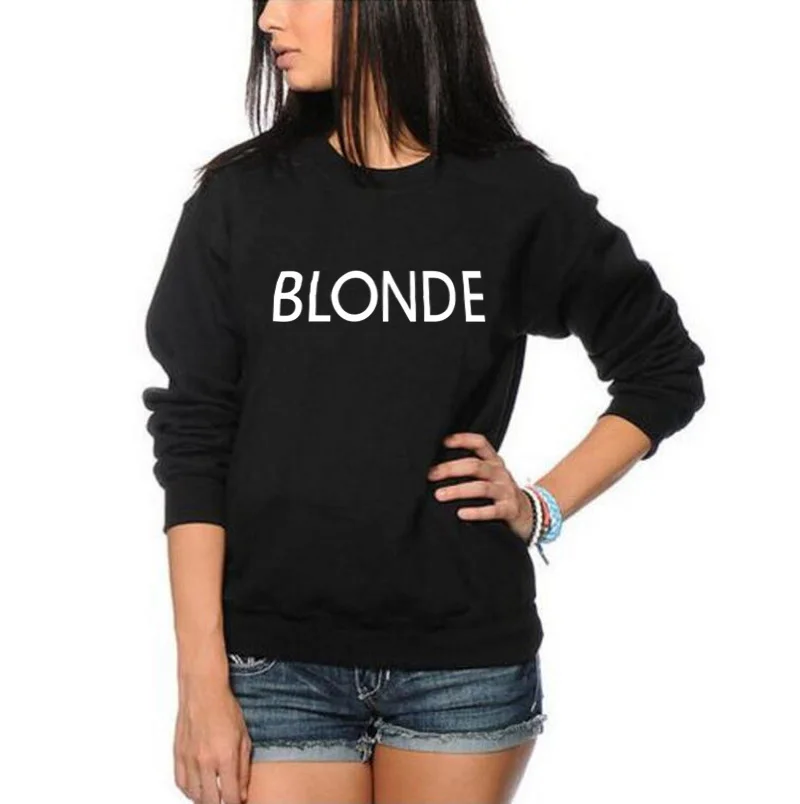 

O-neck Womens Hoodies Pullove Round Neck Women's Tracksuits Blonde Sweatshirt Funny BFF Slogan Women Top Cute