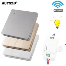 EU Standard 1Gang2way 433Mhz Wireless Smart Push Light Switch Button RF Remote Control AC110-220V Module Wall Panel Ceiling Lamp