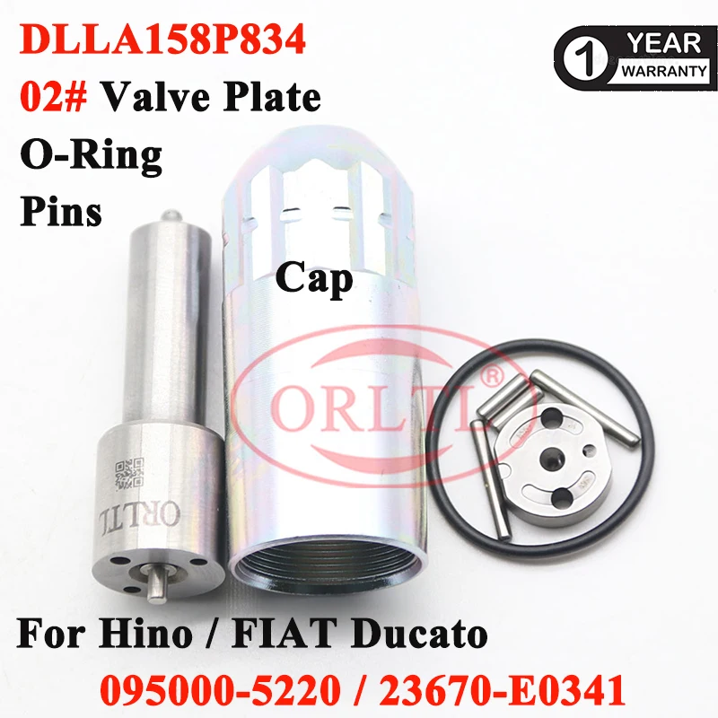 

Repair Kits Nozzle DLLA158P834 Valve Plate 02# For HINO/FIAT 095000-5220 095000-5223 095000-5224 095000-5225 23670-E0341