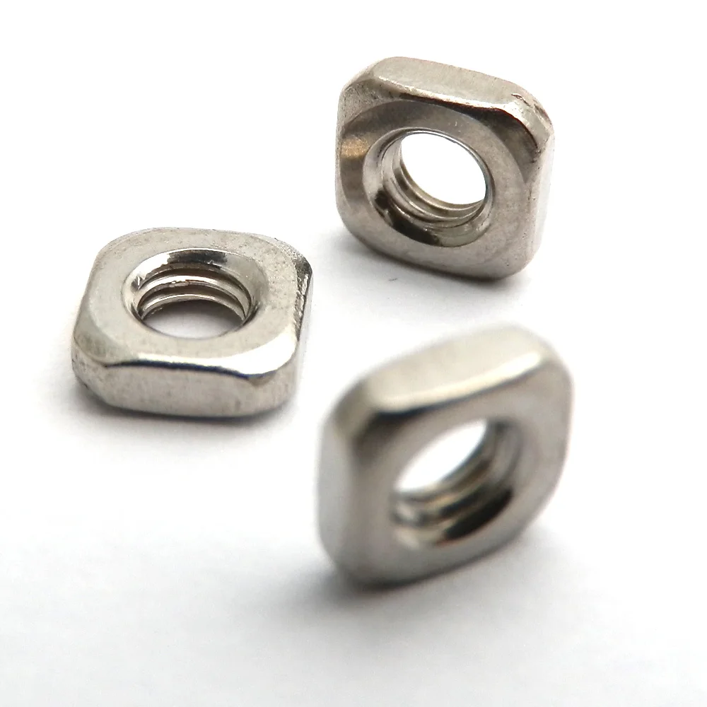 100pcs/lot M3 M4 M5 M6 M8 Square Thin Nut A2 304 Stainless Steel Square