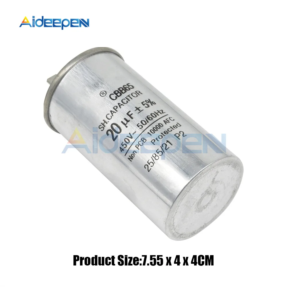 

CBB65 20uF 450V AC Motor Capacitor Air Conditioner Compressor Start Capacitor for Air Conditionin Refrigerator Oven Water Pump
