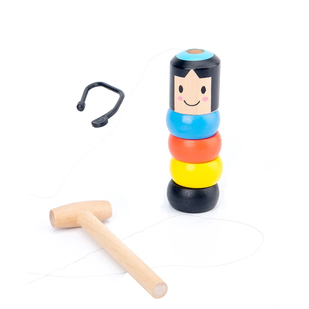 1set Immortal Daruma Unbreakable Wooden Man Magic Toy Fun Toy AccessorCC NtS BG 